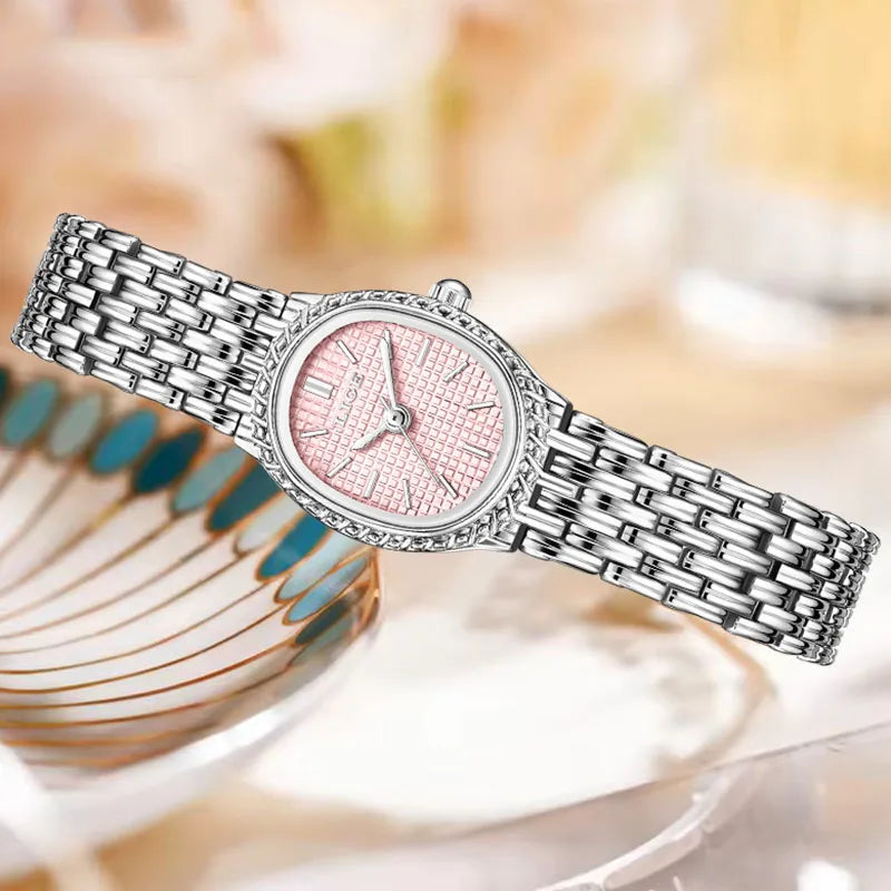 LIGE Luxury Women’s Waterproof Quartz Watch with Elegant Steel Bracelet