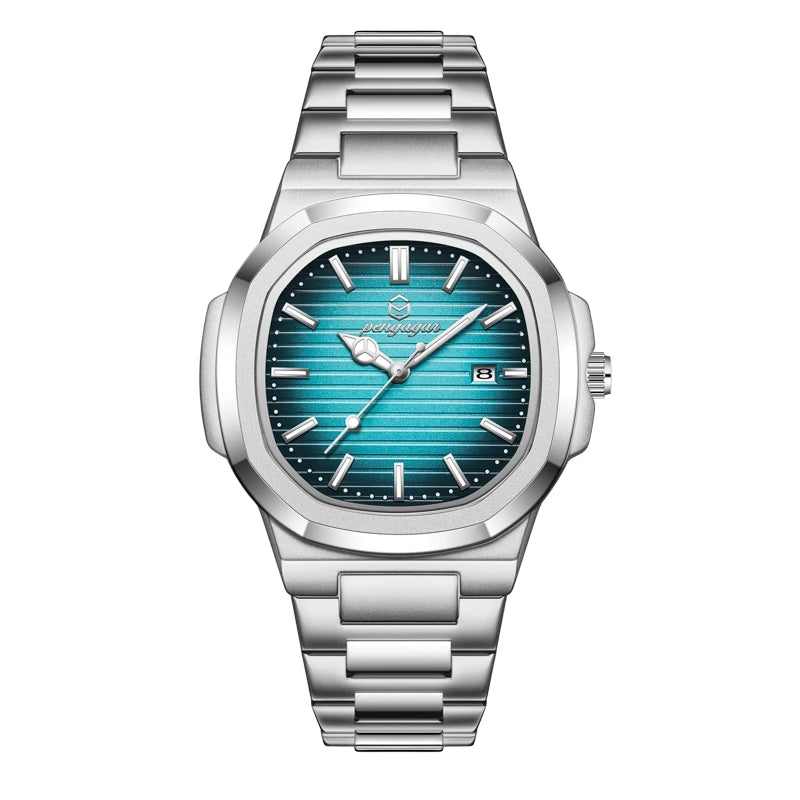 2025 Luxury Men’s Square Quartz Watch – Waterproof with Date Display