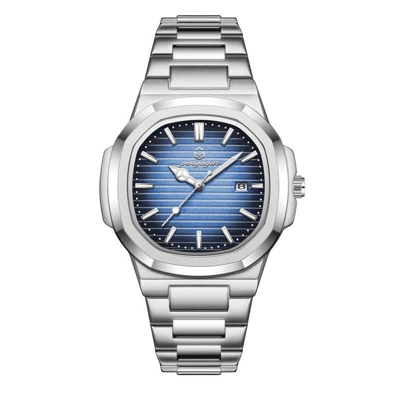 2025 Luxury Men’s Square Quartz Watch – Waterproof with Date Display