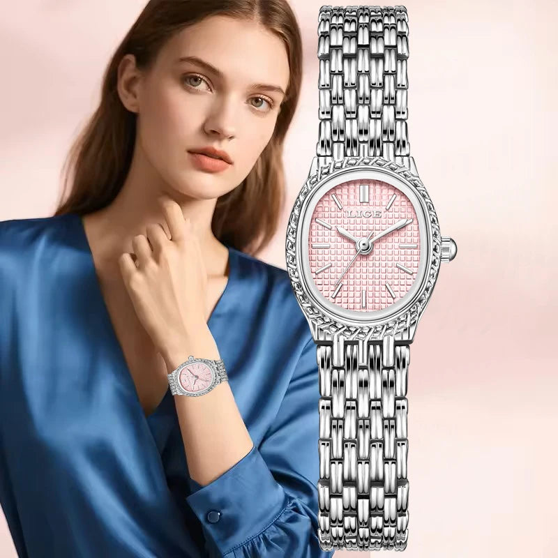 LIGE Luxury Women’s Waterproof Quartz Watch with Elegant Steel Bracelet