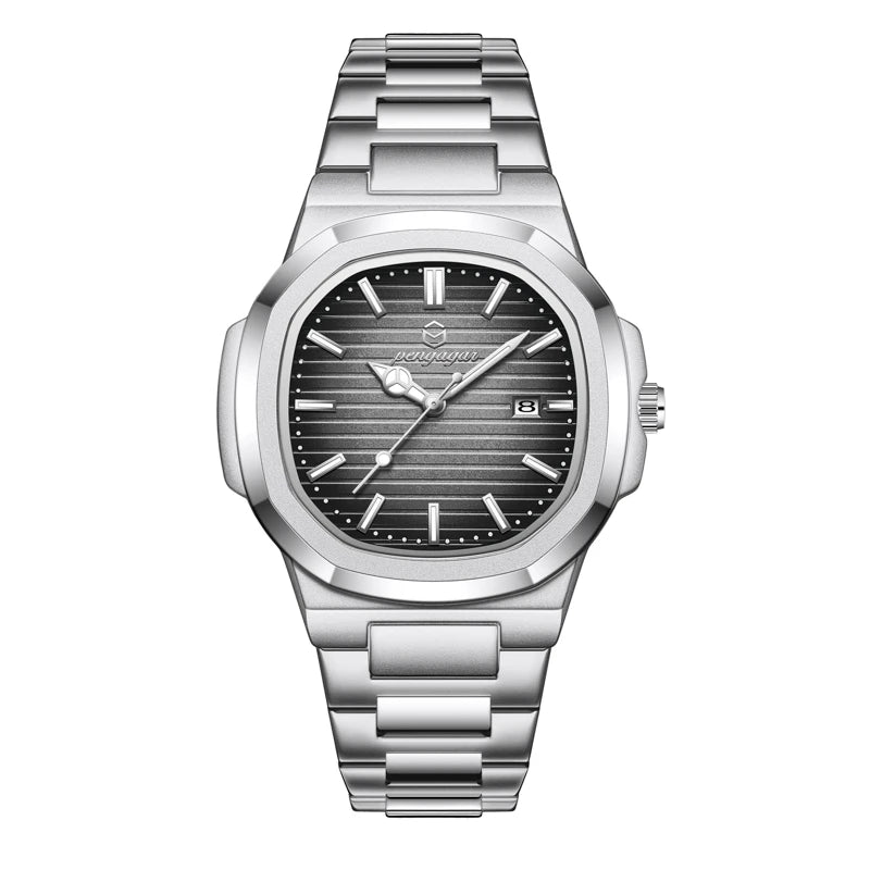2025 Luxury Men’s Square Quartz Watch – Waterproof with Date Display